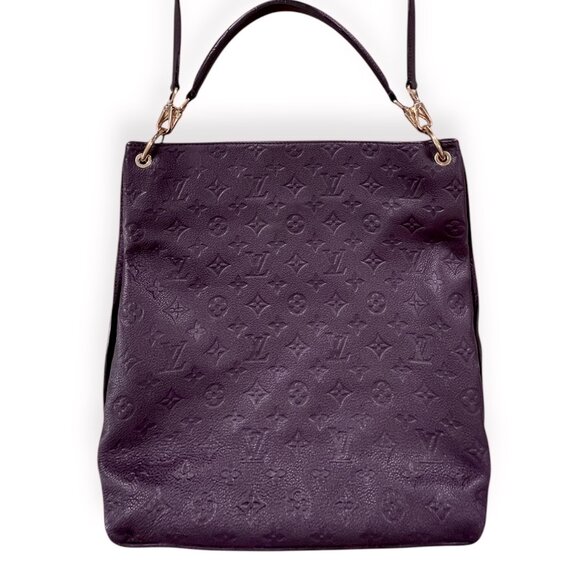 LOUIS VUITTON Metis Hobo Empreinte Leather Tote Shoulder Aubergine Purple LV Bag - Picture 14 of 16
